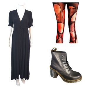 Express Button Down Short Sleeve Maxi Dress Black Size Small